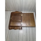 Vintage Hanging Wood   Rattan Key Cabinet Holder W door Box Mcm Boho Farmhouse