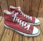 Vtg Rare Chuck Taylor All Star Converse Maroon Made In Usa Sz Usa 10 Uk 9