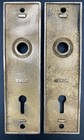 Pair Antique Vintage Brass Victorian Eastlake Ornate Backplates Door Plates