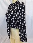 Love Notes Cute Cat Print Buttoned Tied Front Blouse Size Small Kitty