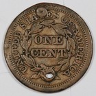1851 Large Cent   Double Holed   205718