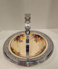 Art Deco Umbertone Farberware Leigh Potters Tulip Chrome Basket Dish Bowl  Vtg
