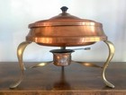 Vintage Copper Chafing Dish Including Lid 3 Piece Set