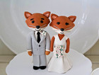 Fox Wedding Cake Topper - Bride   Groom In Wedding Gown And Suit