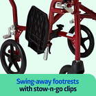 Transport Wheelchair W  Cup Holder Safety Belt Medical Mobility Lightweight New