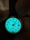Timex Indiglo T2h341 Women   s 25mm Gold Tone Quartz Date Watch Light Works