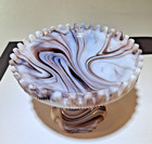 Vintage Slag Glass Dark Purple   White Swirled Marbleized  read 