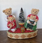 Avon Christmas Teddy Bear Family Animated Talks Sings Tree Lights Retro Tested