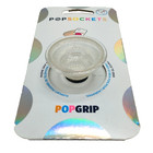 Popsockets Phone Grip Stand Glitter Silver Clear Popgrip