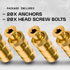 Brass Pool Cover Anchors  20 Pack Fits 3 4  Concrete   Paver Deck