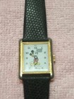 Vintage Bradley Mickey Mouse Mechanical Tank Watch With A Black Band 
