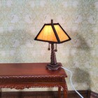 Dollhouse Miniature Lamp Arts   Crafts Craftsman Style Large 1 12 Scale 12 Volt