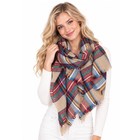 Women s Oversized Plaid Blanket Scarf Tartan Check Fringe Wrap Shawl Winter Warm