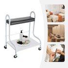 Used 2layer Silver Beauty Salon Nail Or Foot Bath Spa Portable 4 Wheeled Trolley