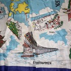 Vtg 1970   s Danmark Souvenir Scarf  Square 31    Blue