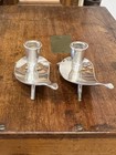 Danish Carl Christiansen Pr Mcm Silver Plate Propeller Candlesticks Denmark 1960
