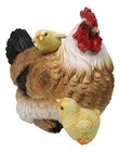 Rustic Farmhouse Chicken Mother Hen With Adorable Chicks Animal Family Figurine