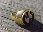 Bmw Gold Chrome Ring Size  11 Nos Unique Logo Hi-quality Class