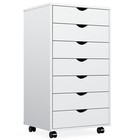 File Cabinet With 7 Drawers Mobile Storage Organizer With Wheels Office Wooden 