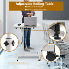 Office Laptop Desk Rolling Table Computer Mobile Stand Adjustable Portable New