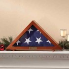 Memorial Burial Flag Display Case With Free Personalized Plaque Military