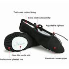 Women Canvas Ballet Dance Shoes Yoga Gymnastics Leather Split-sole Slipper Flate