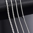 925 Sterling Silver Rope Chain Necklace Bracelet 2mm 3mm 4mm Men Women