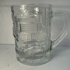 Circus Circus Las Vegas Clear Glass Beer Stein Mug 32oz Large Embossed Vintage