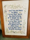 Antique Cross Stitch Sampler Childrens Prayer Xlrg 1930s Art Deco