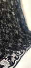 Antique Black French Cotton Lace Fabric Floral Pattern 63 x36    Bonus Piece