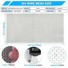 10 Mesh Stainless Steel Wire Mesh Screen 304  15 7 x 147   2mm Hole