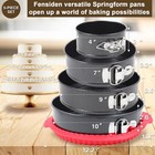 Premium Springform Pan Set - 4  7  9  10 Inches Round Cake Pan Set With Removabl