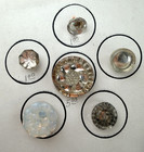 Vintage Antique Buttons Carved Mirror Backs Lot Of 42