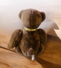 Fao Schwarz Anniversary Teddy Bear Gold Bow Tie 14  Brown Plush Stuffed Animal