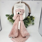 Oeko-tex Pink Bear Lovey Security Blanket Plush Sherpa Baby Comfort Soft Snuggle
