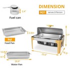 Elegant Gold Stainless Steel Roll Top Chafing Dish Set  9 Qt Buffet Server New