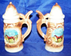 Vintage Nashville Tn Travel Porcelain Beer Stein Salt Pepper Shakers