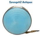 Rare Sterling Silver And Guilloche Enamel Sewing Tape Measure  c 1900s