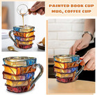 3d Painted Book Mug For Hot Or Cold Brews  Unique Design Library Coffee Mug  Boo
