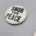 Vintage Snob For Peace 1970 Button Pin Nos New Original Black White Lot Of 3