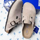 New Birkenstock Boston Taupe Suede Leather Unisex Shoes Narrow 37-41 wide 42-45
