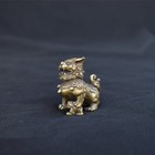 Hot Chinese Antique Brass Pair Of Lion Pendants Copper  Desktop Accessories