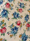 Grandma Old Fashioned Handmade Apron In Blue Floral W Red Piping Trim Tie Back
