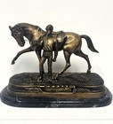  rare Vintage Nib 2000 Delaware Park Bronze   Marble Horse Statue From Archives 