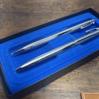 Vintage Sheaffer Silver Ballpoint Pen   Pencil Set In Original Box New
