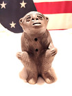 Vintage Clay Monkey Ocarina 2 Hole Flute Whistle Earth Tones Musical Instrument