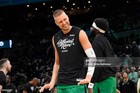 Boston Celtics Kristaps Porzingis Team Issued Game Worn Warm Up Set Fanatics