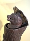 Original Teddy And The Bear- J e Stevens Cast Iron Mechanical Coin Bank - 1909
