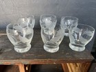 Vintage Etched Glass Cordial Cocktail Set Of Six Mid Century Barware Glasses