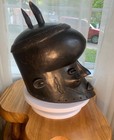 Large Helmet Mask Head Wood Congo  Africa Tribal Art Distress